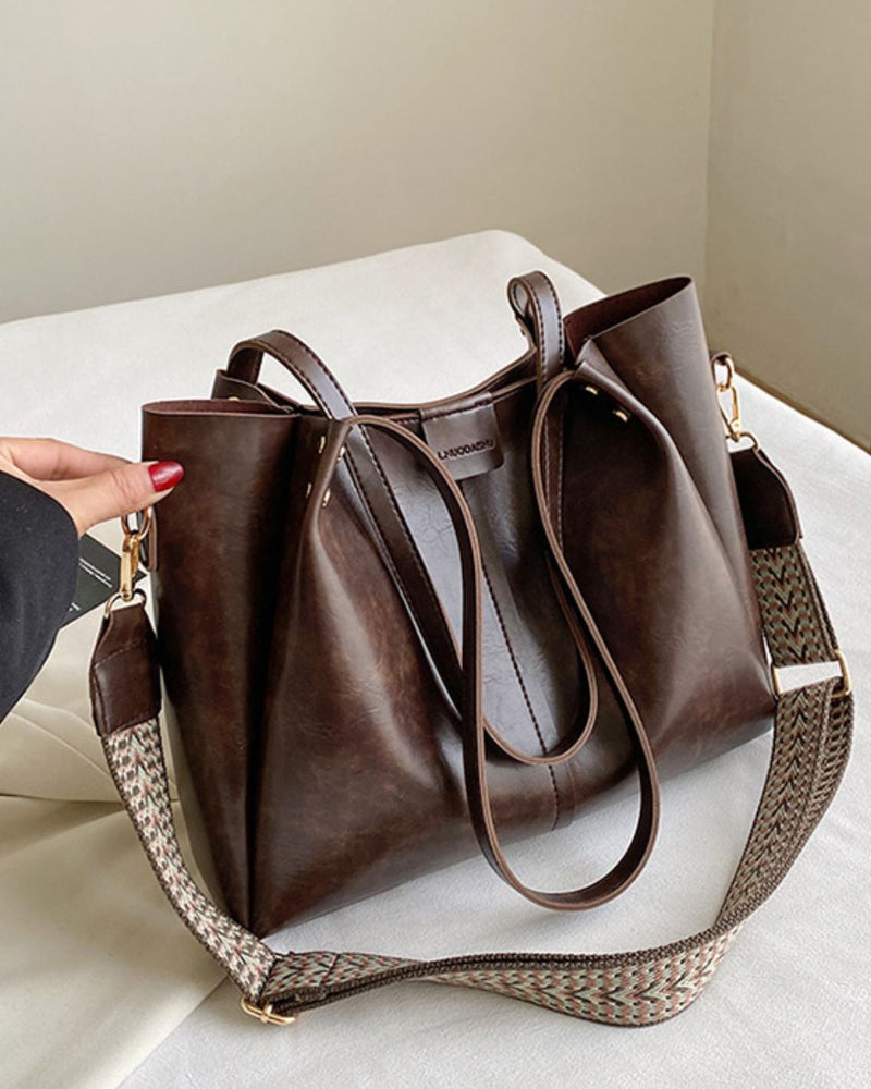 BEAUTIFUL I AM PU Leather Large Tote Bag