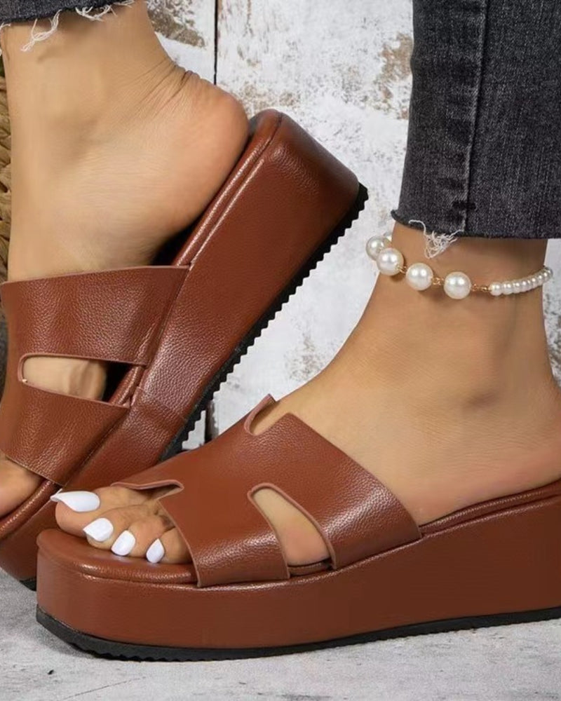 BEAUTIFUL I AM Open Toe Wedge Sandals Shoes
