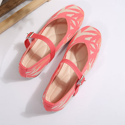 BEAUTIFUL I AM Printed Round Toe Flat Slip-Ons Shoes