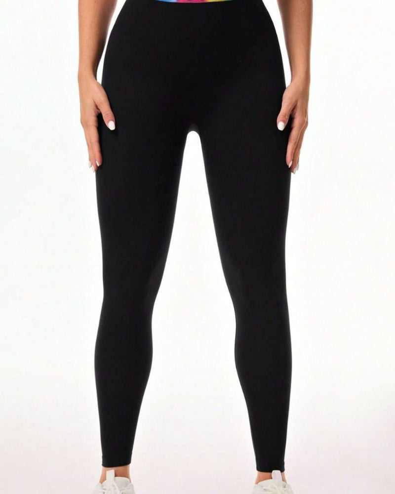 BEAUTIFUL I AM Letter Printed High Waist Active Wear Leggings