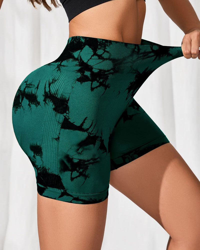BEAUTIFUL I AM Tie-Dye High Waist Active Wear Shorts