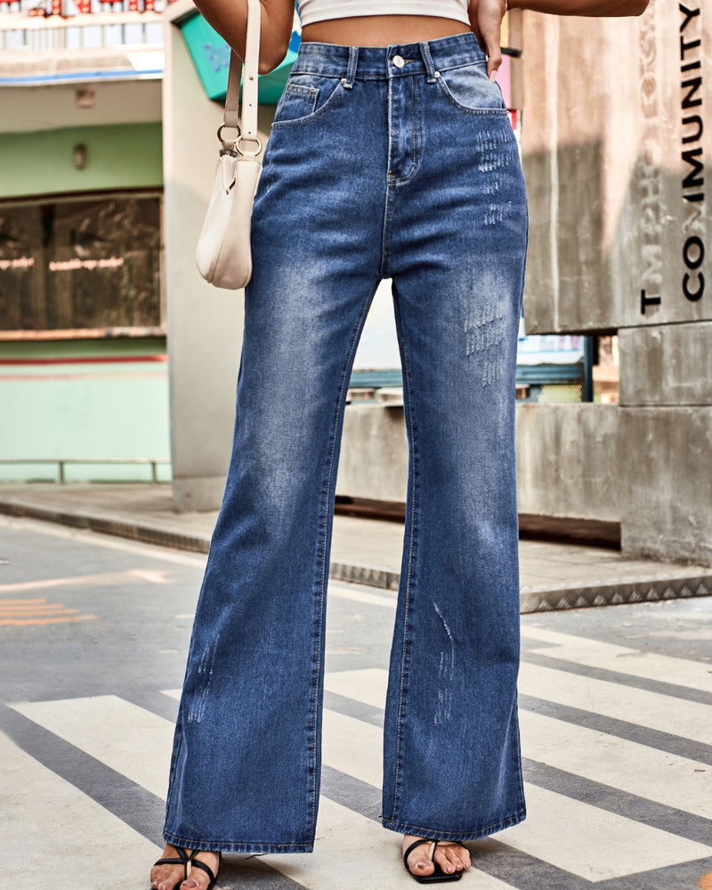 BEAUTIFUL I AM High Rise Bootcut Jeans with Pockets