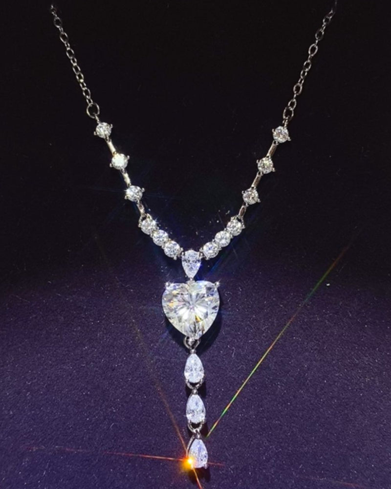 BEAUTIFUL I AM 3 Carat Moissanite 925 Sterling Silver Jewelry Drop Necklace
