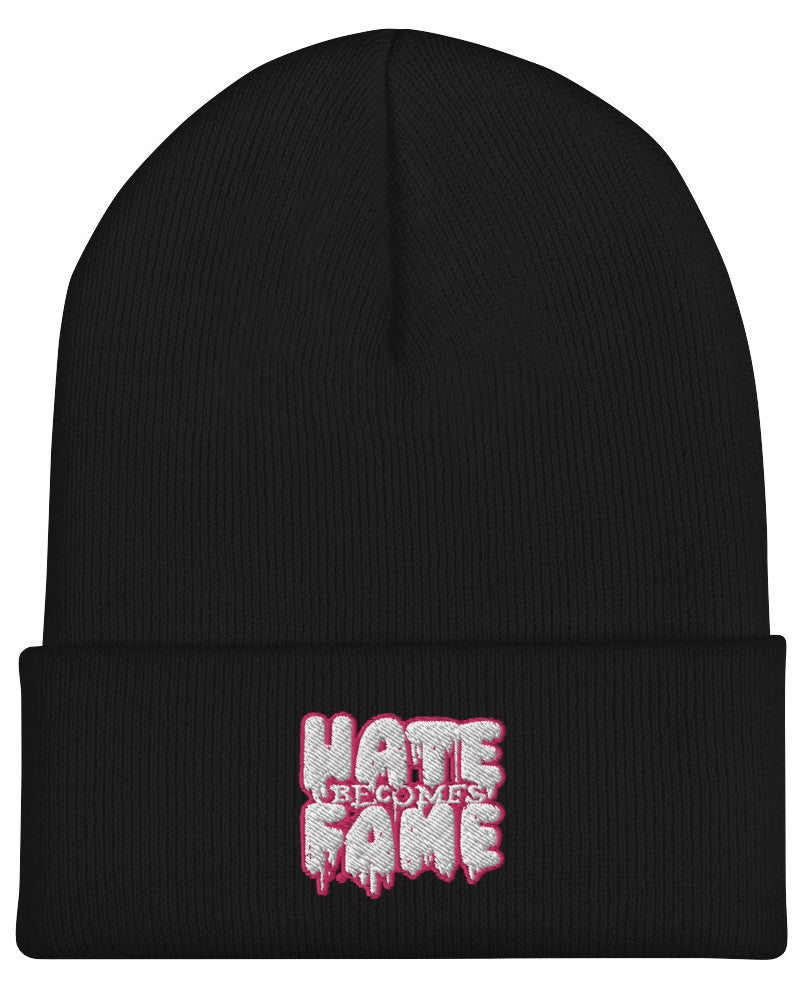 EG3BEATS HATE BECOMES HATE PINK Cuffed Beanie Hat