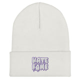 EG3BEATS HATE BECOMES FAME PURPLE Cuffed Beanie Hat