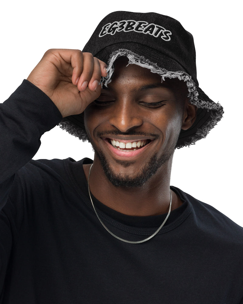 EG3BEATS Distressed Denim Bucket Hat
