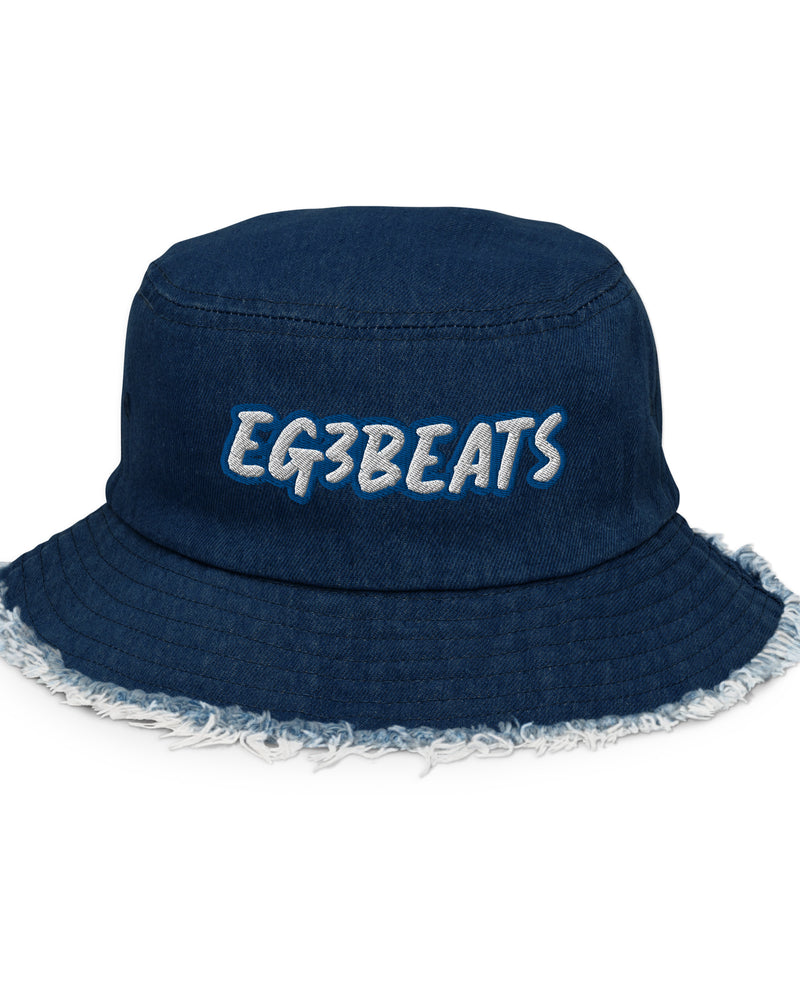 EG3BEATS BLUE Distressed Denim Bucket Hat