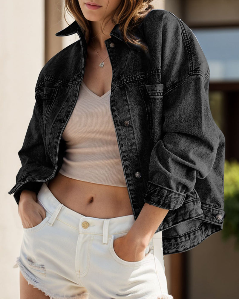 BEAUTIFUL I AM Pocketed Button Up Denim Jacket