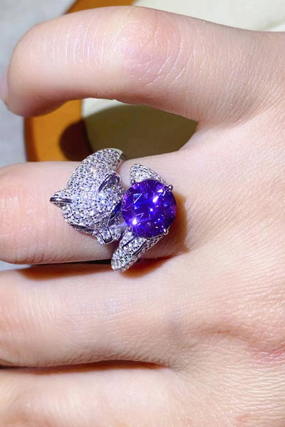 BEAUTIFUL I AM 2 Carat Moissanite Jewelry Adjustable Animal Bypass Ring