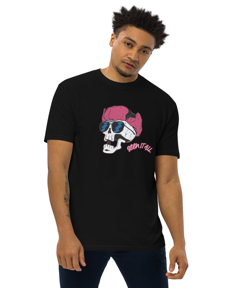 EG3BEATS SKULLY SEEN IT ALL Men’s Premium Heavyweight T-Shirt