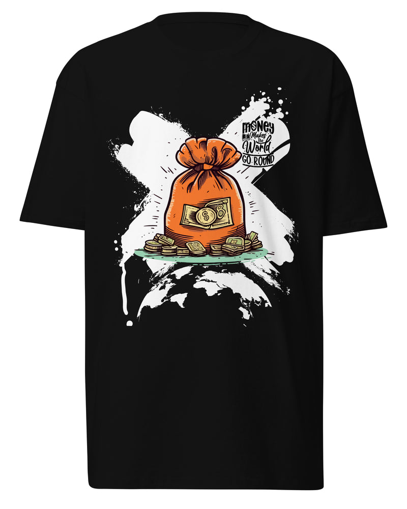 EG3BEATS MONEY MAKES THE WORLD GO ROUND Men’s Premium Heavyweight T-Shirt