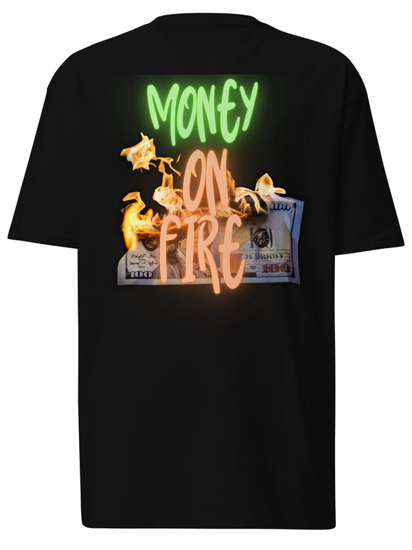 EG3BEATS MONEY ON FIRE Men’s Premium Heavyweight T-Shirt