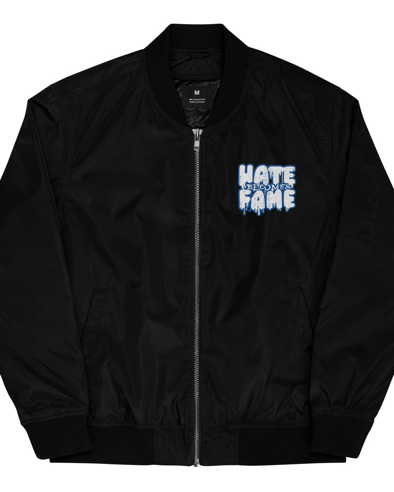 EG3BEATS HATE BECOMES FAME ROYAL Premium Recycled Bomber Jacket