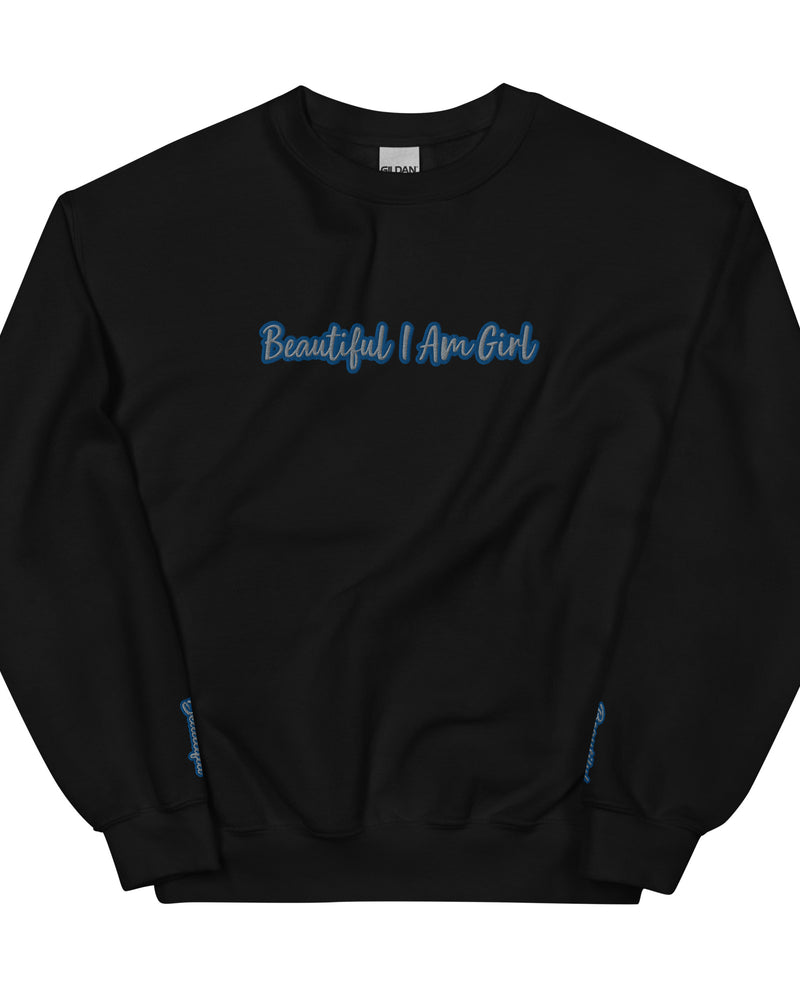 BEAUTIFUL I AM GIRL GREY BLUE Unisex Sweatshirt