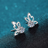 BEAUTIFUL I AM 1 Carat Moissanite Jewelry Butterfly Shape Earrings