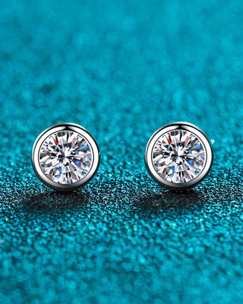 BEAUTIFUL I AM Moissanite Jewelry Round-Shaped Stud Earrings