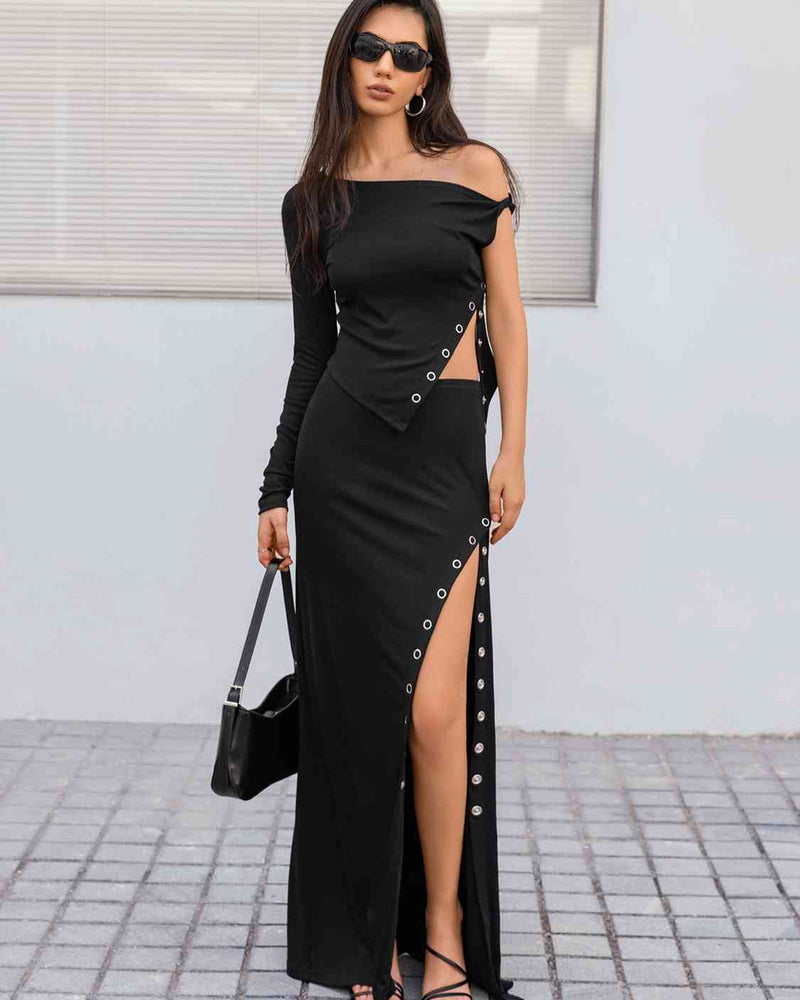 BEAUTIFUL I AM Top and Split Skirt Dress Set
