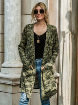BEAUTIFUL I AM Camouflage Button Up Long Sleeve Cardigan