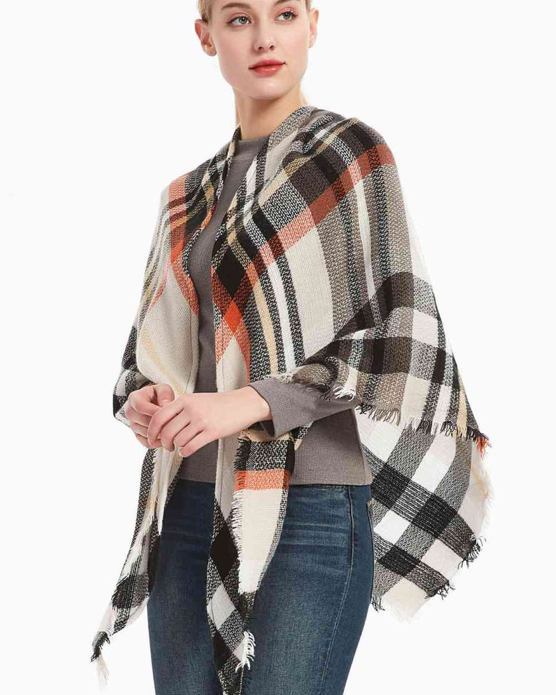 BEAUTIFUL I AM Plaid Imitation Cashmere Scarf