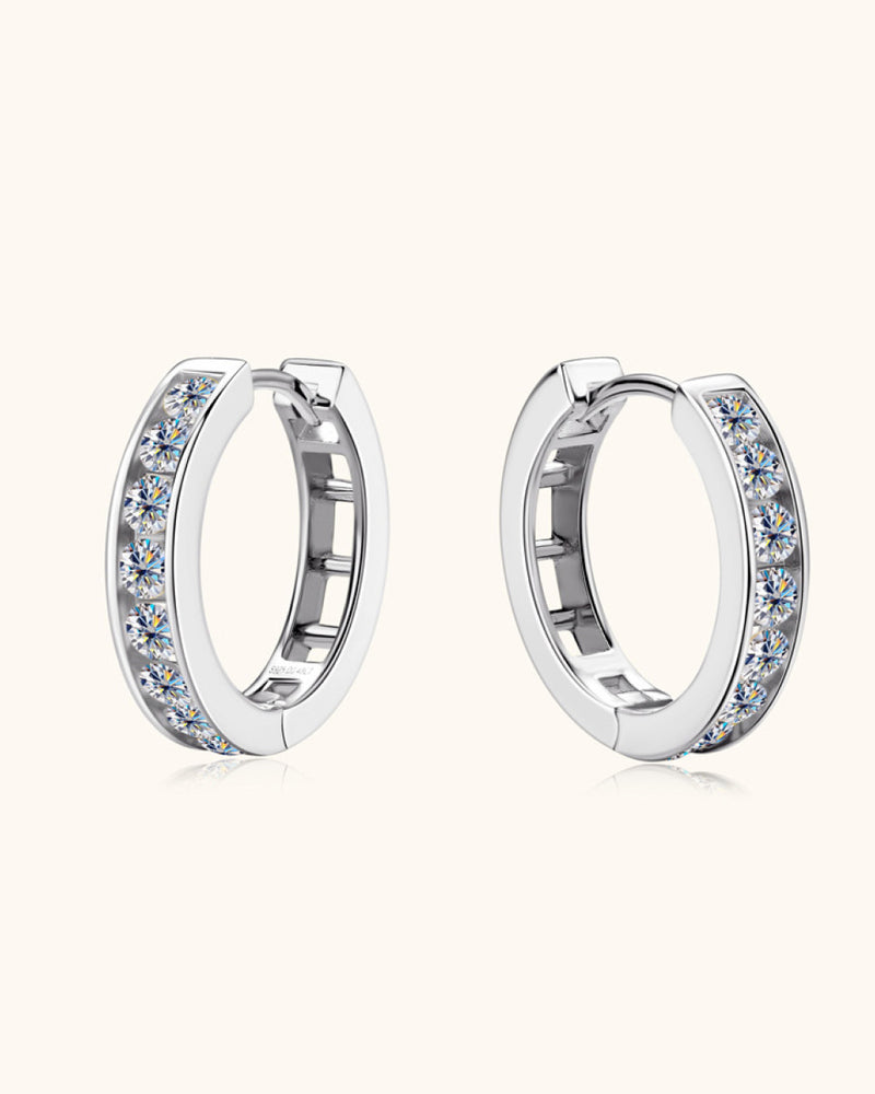BEAUTIFUL I AM Moissanite Jewelry 925 Sterling Silver Huggie Earrings