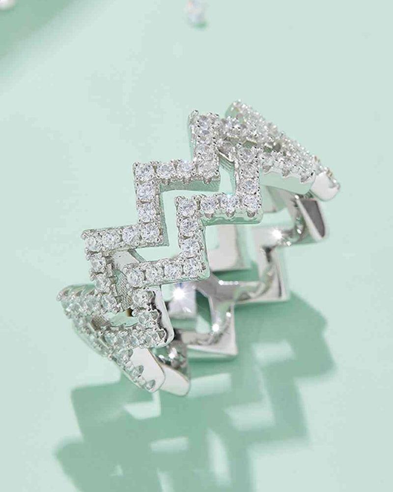 BEAUTIFUL I AM Adored Moissanite Jewelry Zigzag Stacking Rings