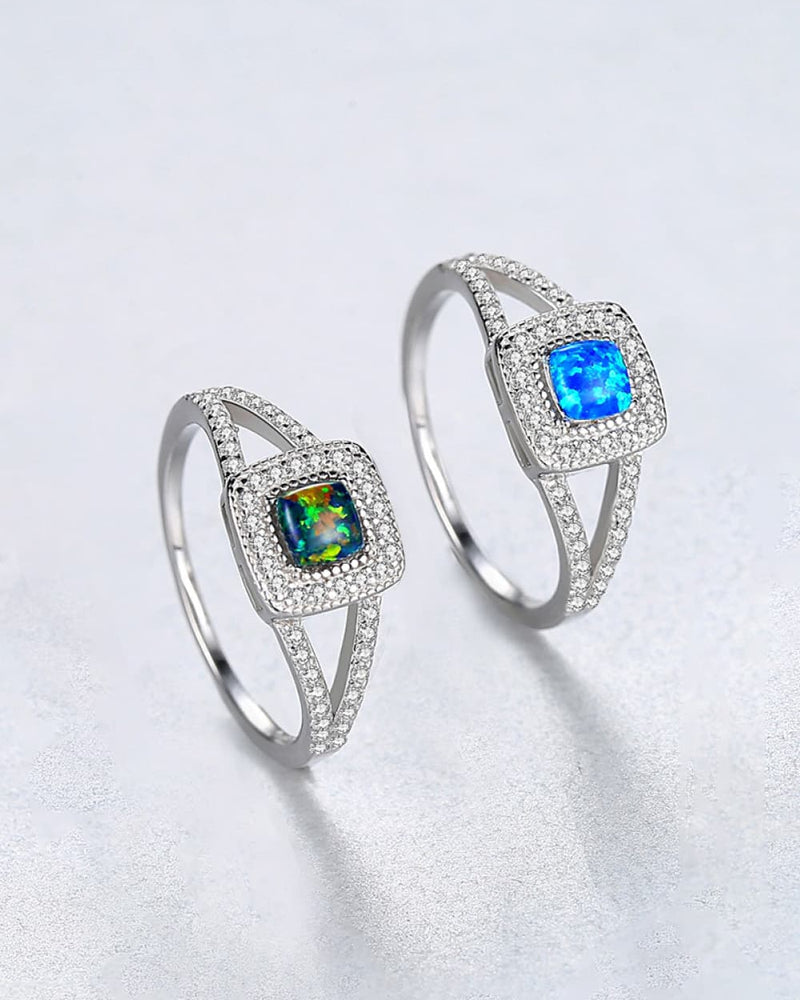 BEAUTIFUL I AM Opal Jewelry 925 Sterling Silver Split Shank Ring