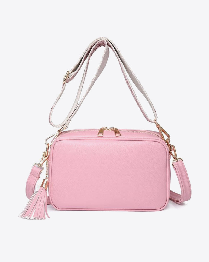 BEAUTIFUL I AM PU Leather Tassel Crossbody Bag