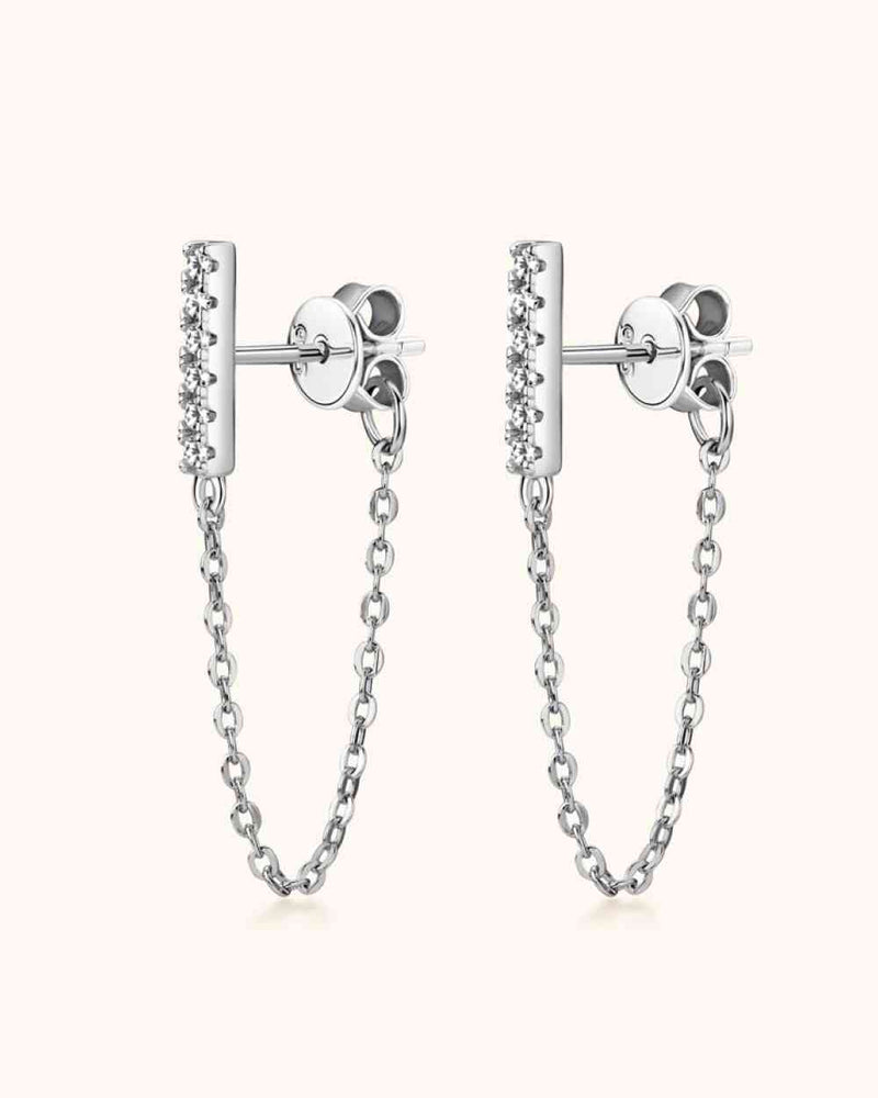BEAUTIFUL I AM Moissanite Jewelry 925 Sterling Silver Connected Earrings