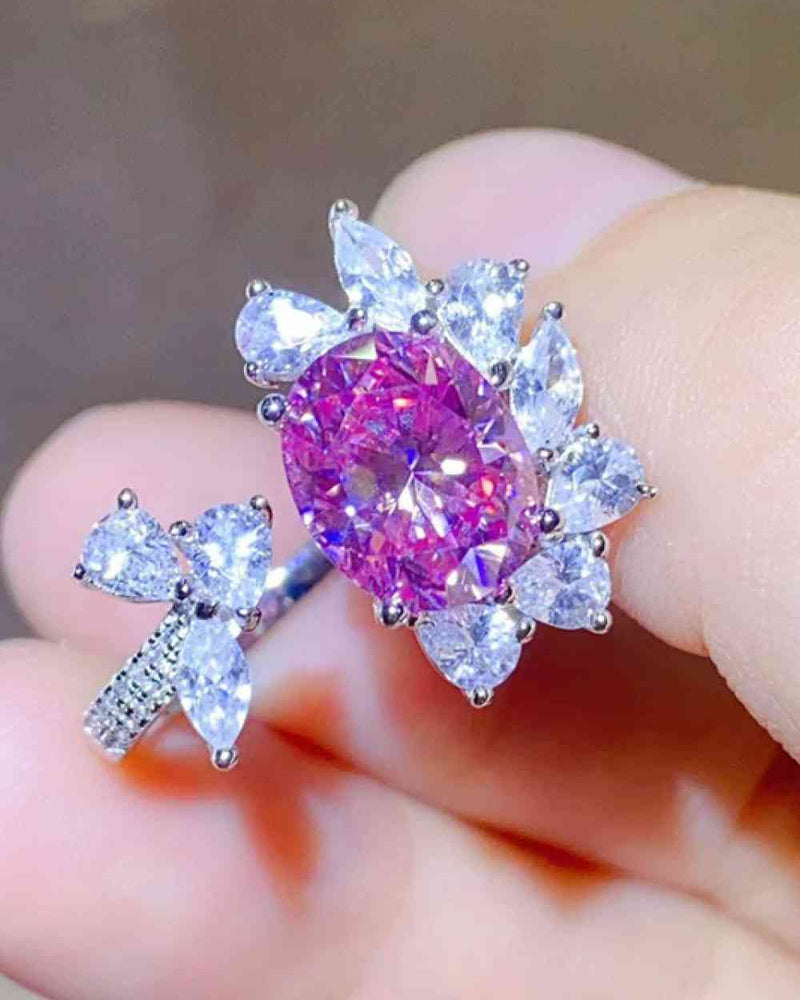 BEAUTIFUL I AM 3 Carat Moissanite Jewelry 925 Sterling Silver Open Ring