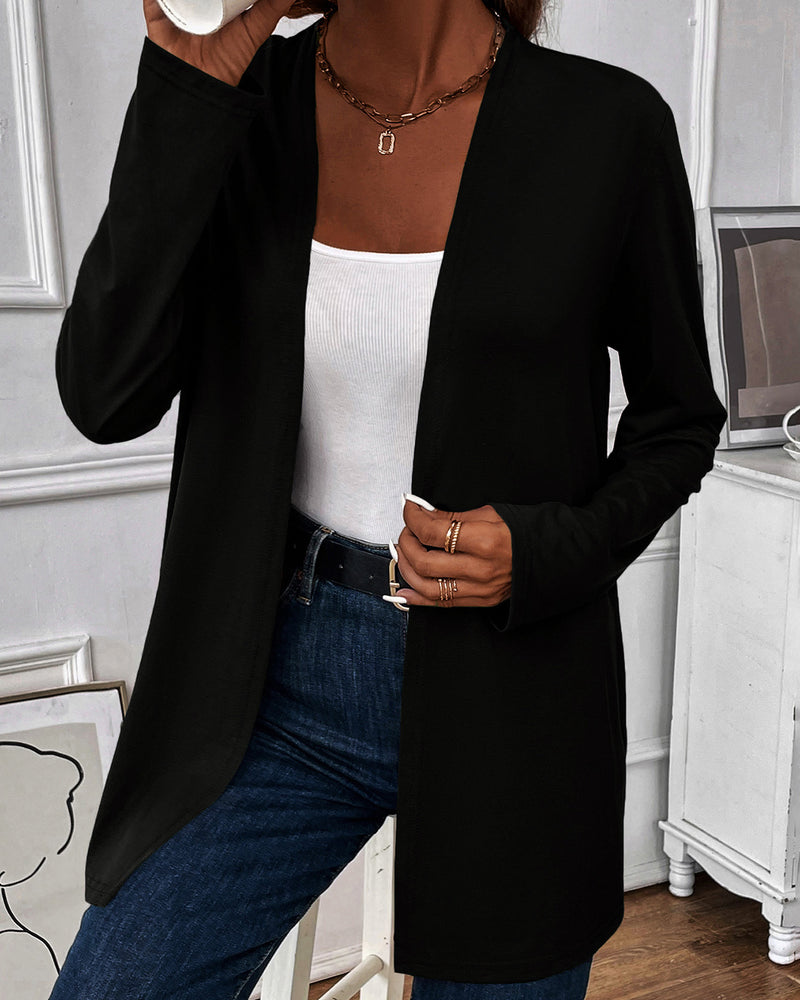 BEAUTIFUL I AM Open Front Long Sleeve Cardigan
