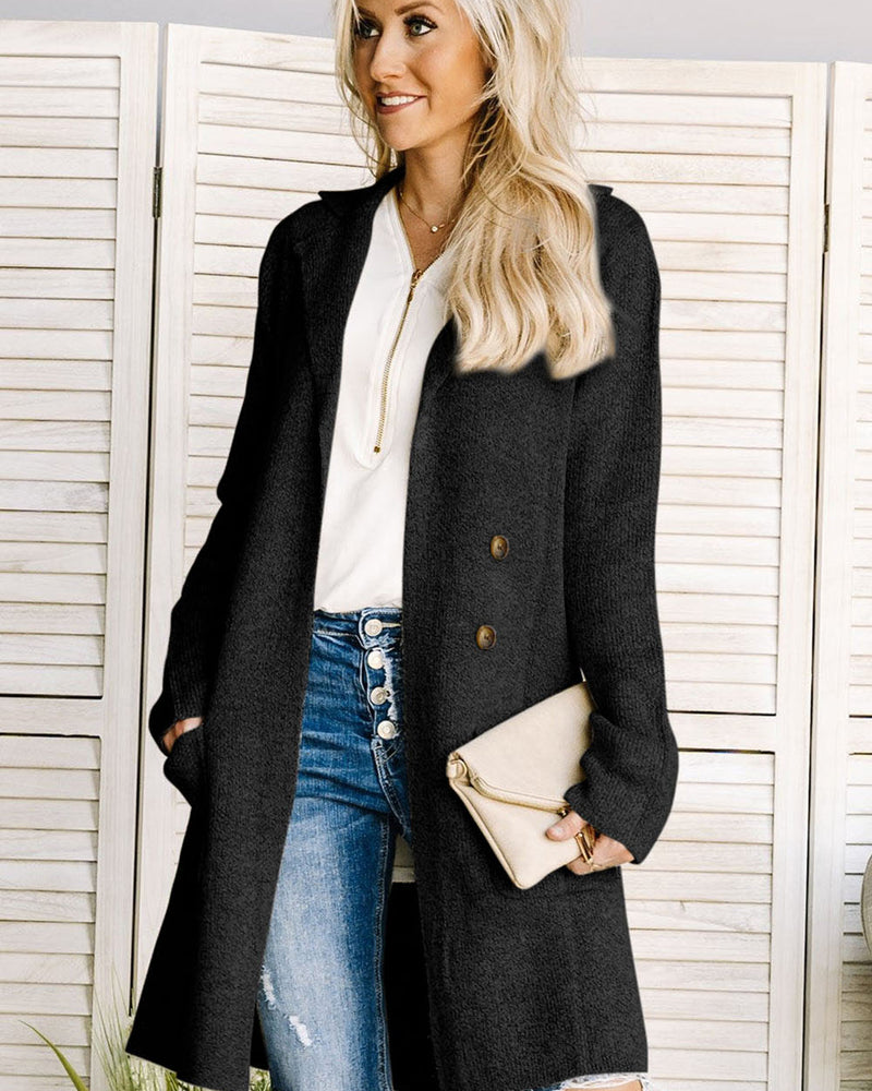 BEAUTIFUL I AM Lapel Collar Open Front Cardigan