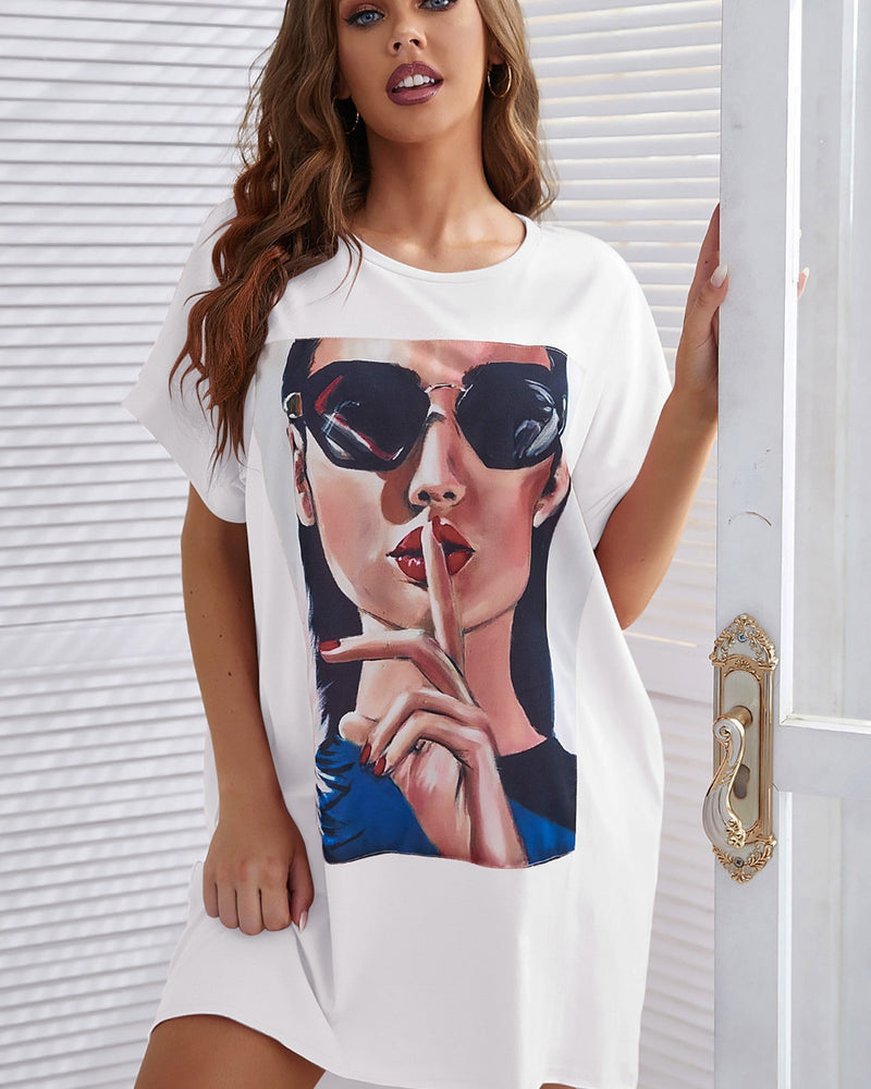 BEAUTIFUL I AM Round Neck Shhh! Short Sleeve Dress