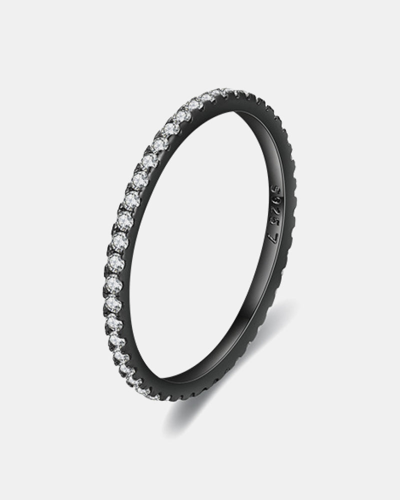 BEAUTIFUL I AM Black Gold Plated Jewelry Zircon Ring
