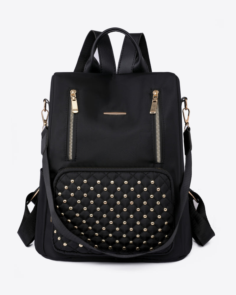 BEAUTIFUL I AM Zipper Pocket Beaded Backpack Bag