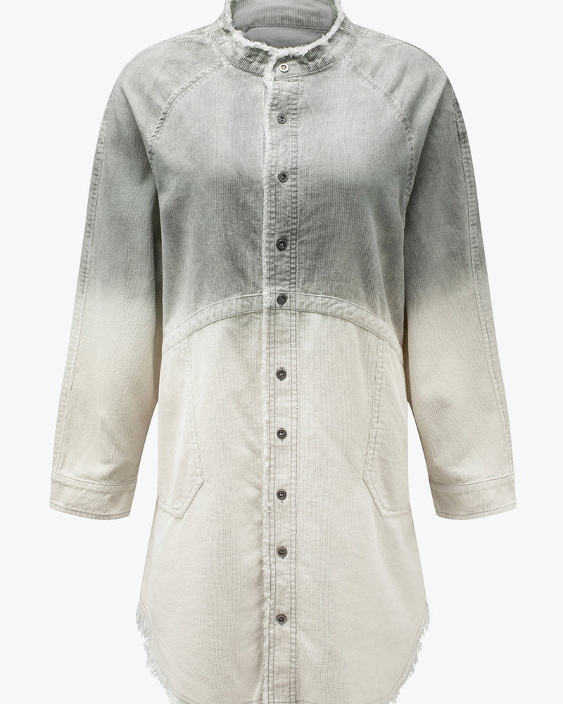 BEAUTIFUL I AM Two-Tone Raw Hem Denim Dress