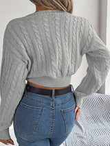 BEAUTIFUL I AM Twisted Cable-Knit V-Neck Sweater