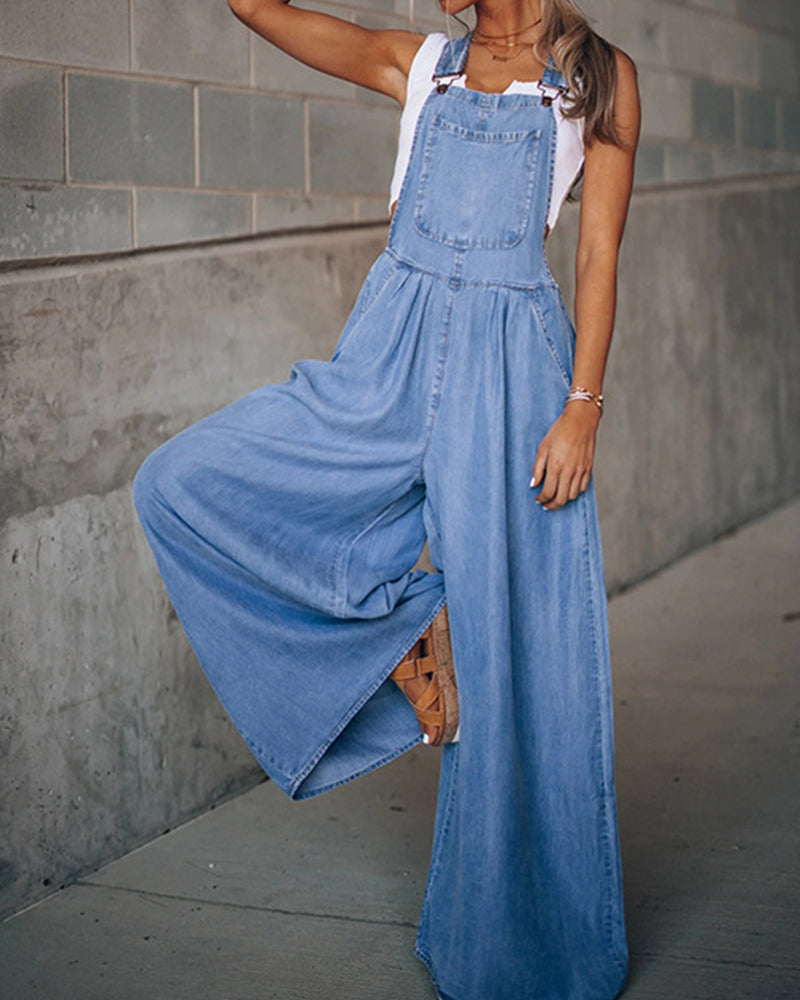 BEAUTIFUL I AM Wide Leg Denim Pants Overalls