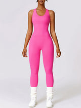 BEAUTIFUL I AM Cutout Racerback Active Wear Jumpsuit