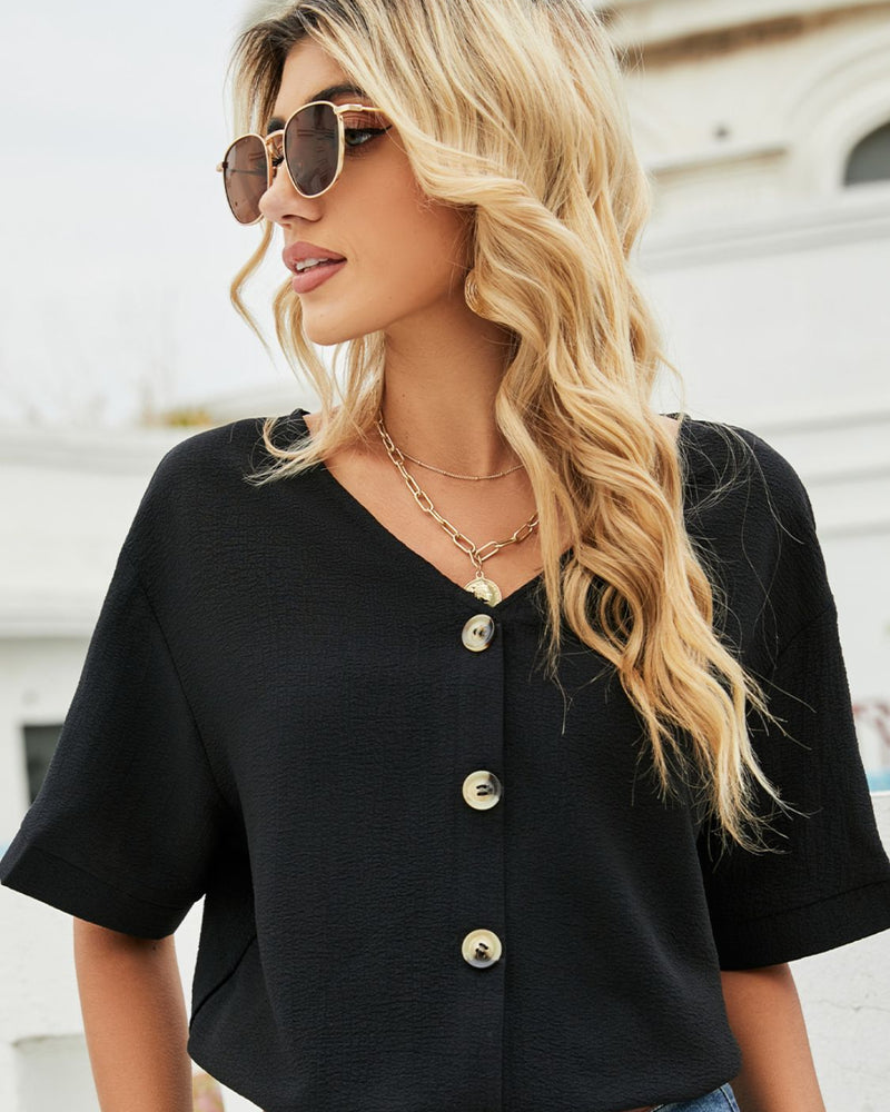 BEAUTIFUL I AM V-Neck Dropped Shoulder Shirt