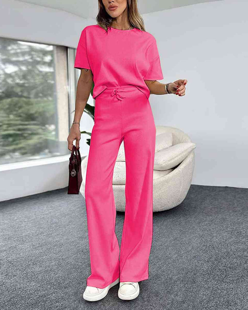 BEAUTIFUL I AM Short Sleeve T-Shirt and Drawstring Pants Set