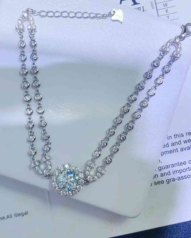 BEAUTIFUL I AM 2 Carat Moissanite Jewelry Double-Layered Bracelet