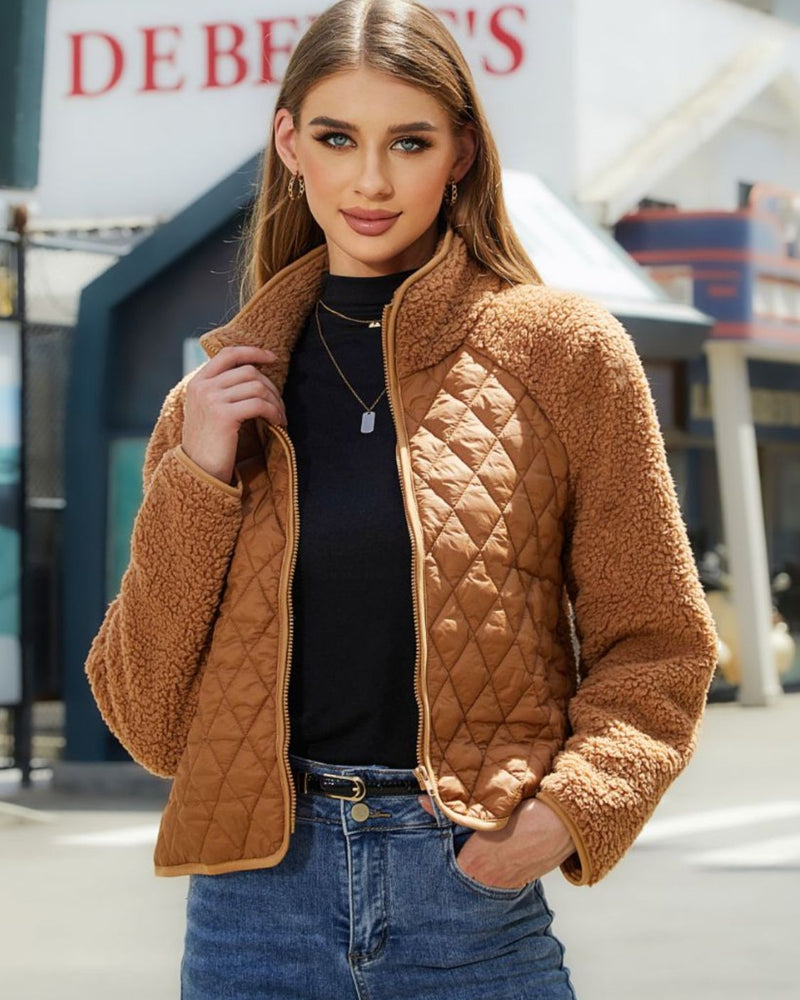 BEAUTIFUL I AM Zip-Up Raglan Sleeve Jacket