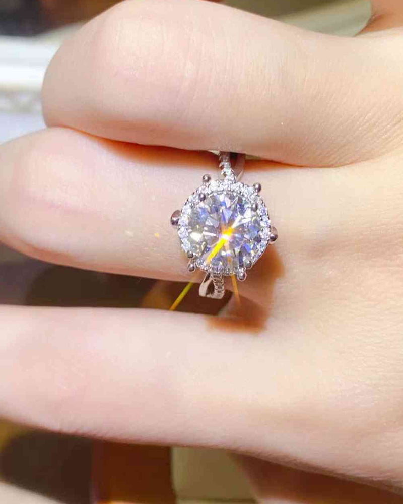 BEAUTIFUL I AM 2 Carat Moissanite Jewelry 925 Sterling Silver Ring