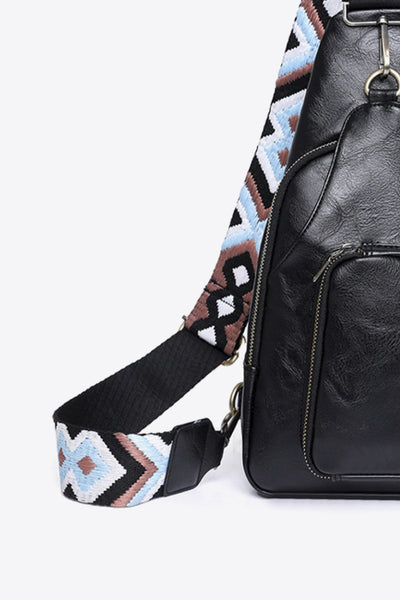 BEAUTIFUL I AM Take A Trip PU Leather Sling Bag