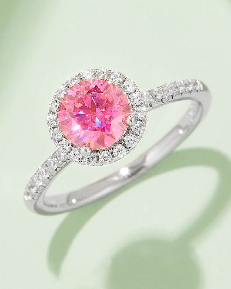 BEAUTIFUL I AM 1 Carat Moissanite Jewelry 925 Sterling Silver Halo Ring