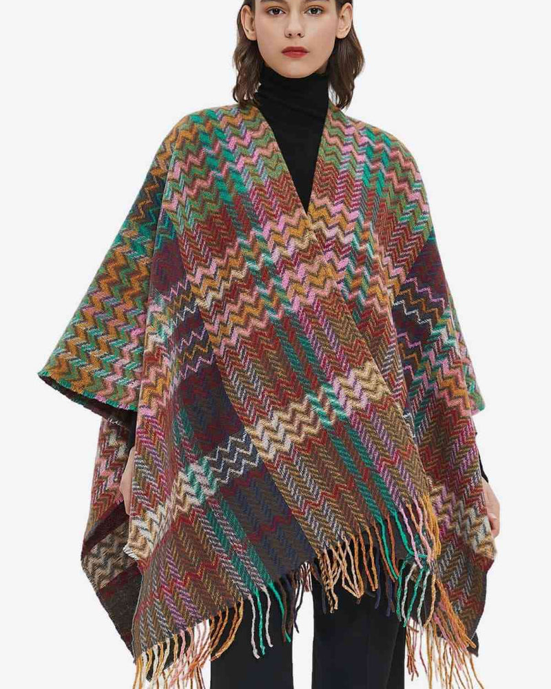 BEAUTIFUL I AM Plaid Fringe Detail Scarf