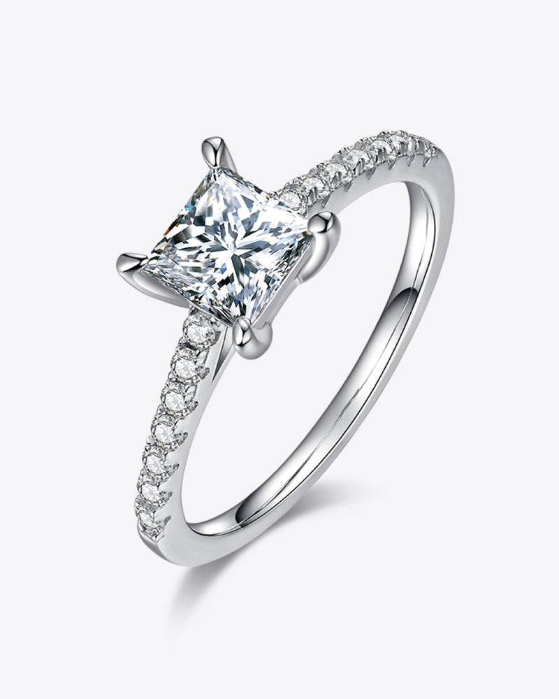 BEAUTIFUL I AM 1.21 Carat Moissanite Jewelry 925 Sterling Silver Side Stone Ring
