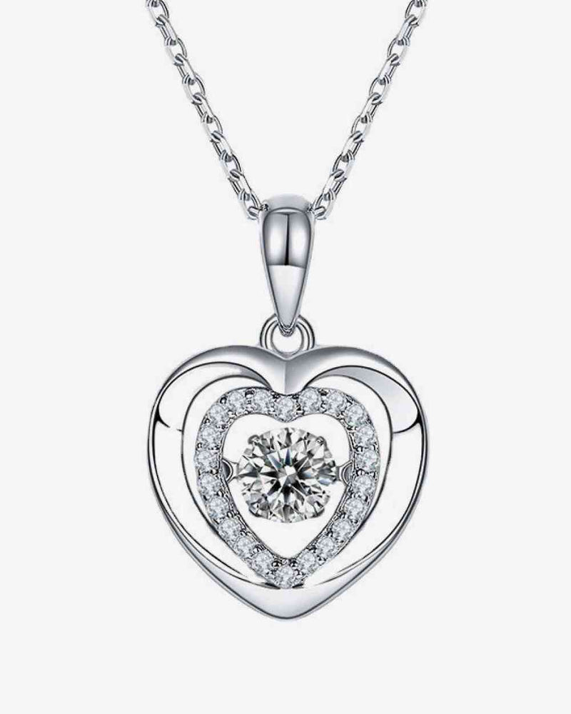 BEAUTIFUL I AM Moissanite Jewelry Heart Pendant Necklace