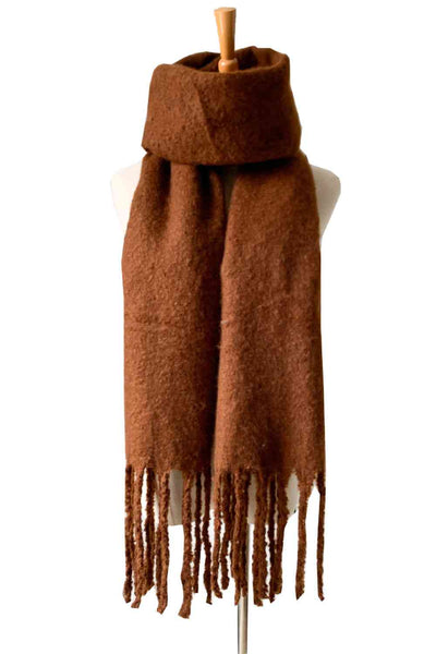 BEAUTIFUL I AM Fringe Detail Polyester Scarf