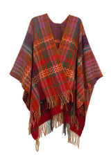 BEAUTIFUL I AM Plaid Fringe Detail Scarf